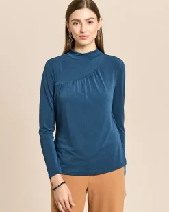 Shirt mit drapiertem Ausschnitt