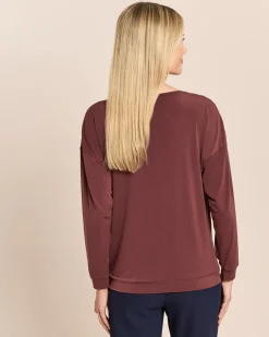 Shirt mit drapierter Schulter