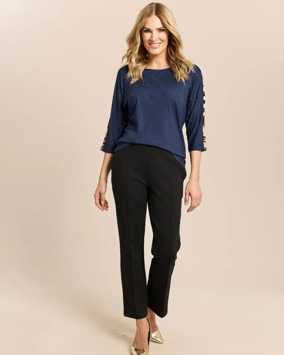 Shirt mit Exklusivdruck und Strass