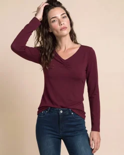 Shirt mit gerafftem Ausschnitt