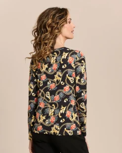 Shirt mit Kettenrosen-Print
