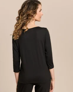 Shirt mit Leo-Print und Deko-Streifen
