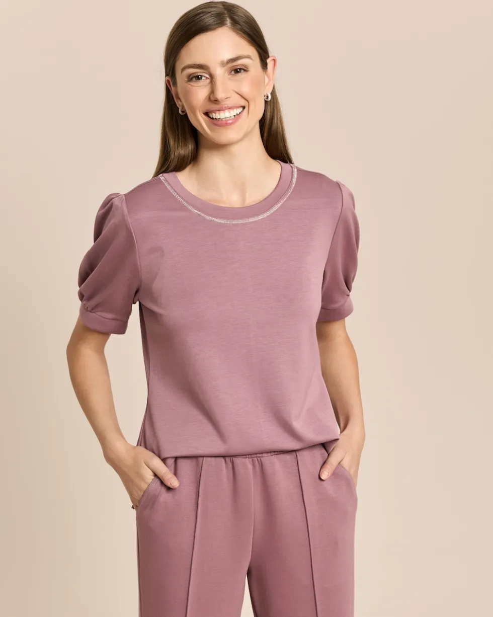 Shirt mit Metallic Garn