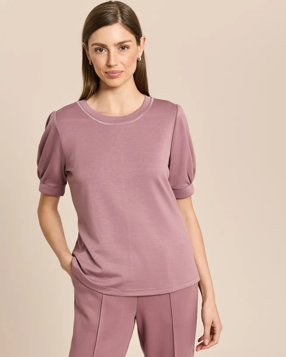 Shirt mit Metallic Garn