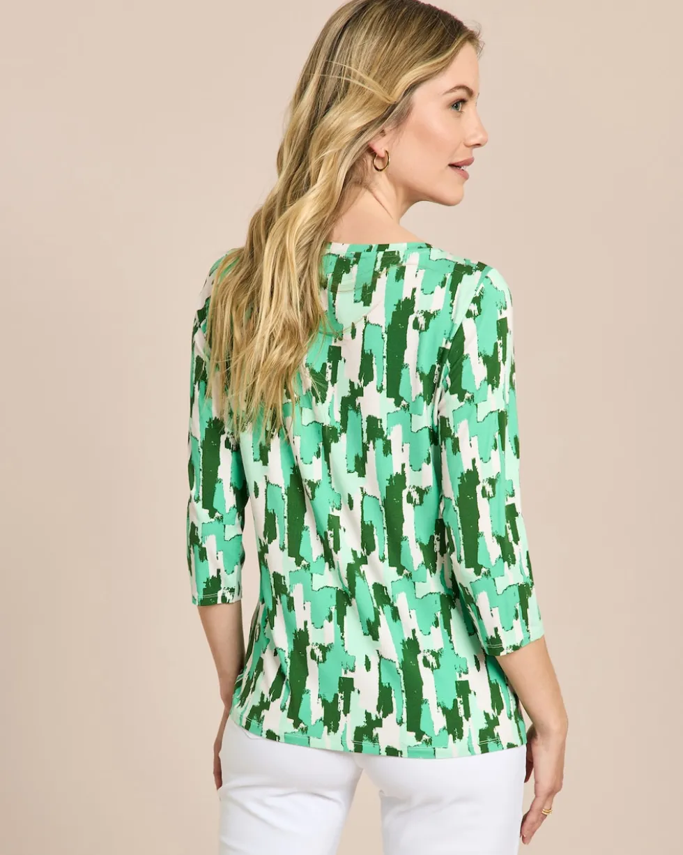 Shirt mit Perlen-Deko am Ausschnitt