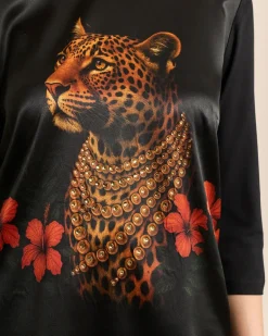 Shirt mit Print und Seidenfront