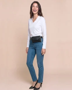 Shirt mit Rüschenkante am Kragen