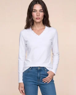 Shirt mit Rüschenkante am Kragen