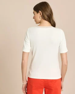 Shirt mit Spitzenbesatz