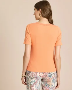 Shirt mit Spitzenbesatz