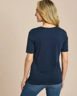 Shirt mit Stickereien und Strassapplikationen