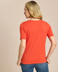 Shirt mit Stickereien und Strassapplikationen
