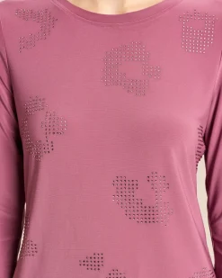 Shirt mit Strassdeko in Leoanordnung