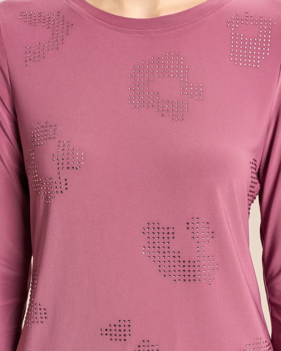 Shirt mit Strassdeko in Leoanordnung