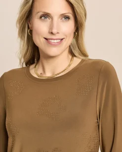 Shirt mit Strassdeko in Leoanordnung