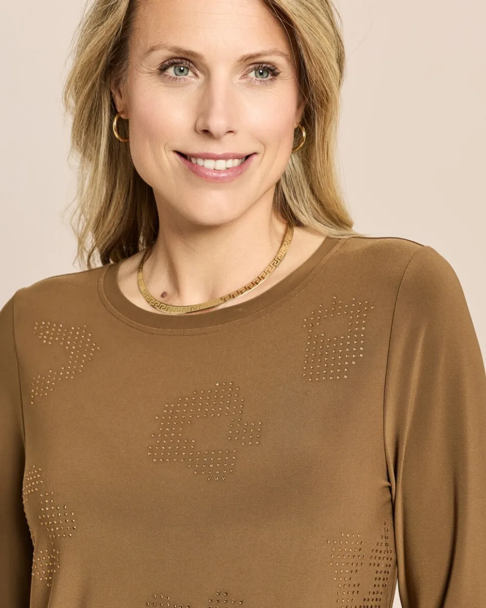 Shirt mit Strassdeko in Leoanordnung
