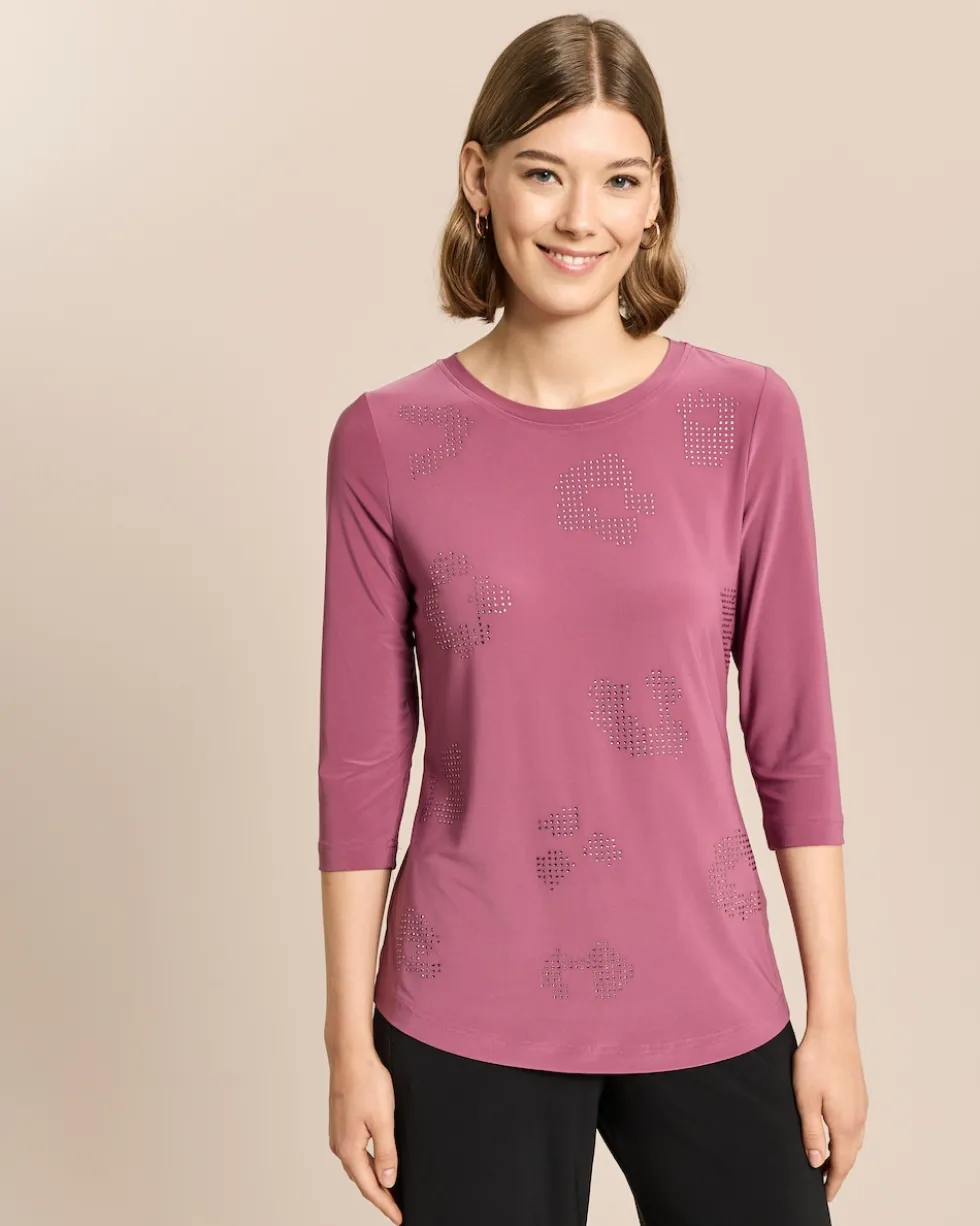 Shirt mit Strassdeko in Leoanordnung