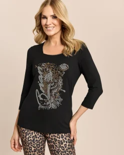 Shirt mit Strassmotiv