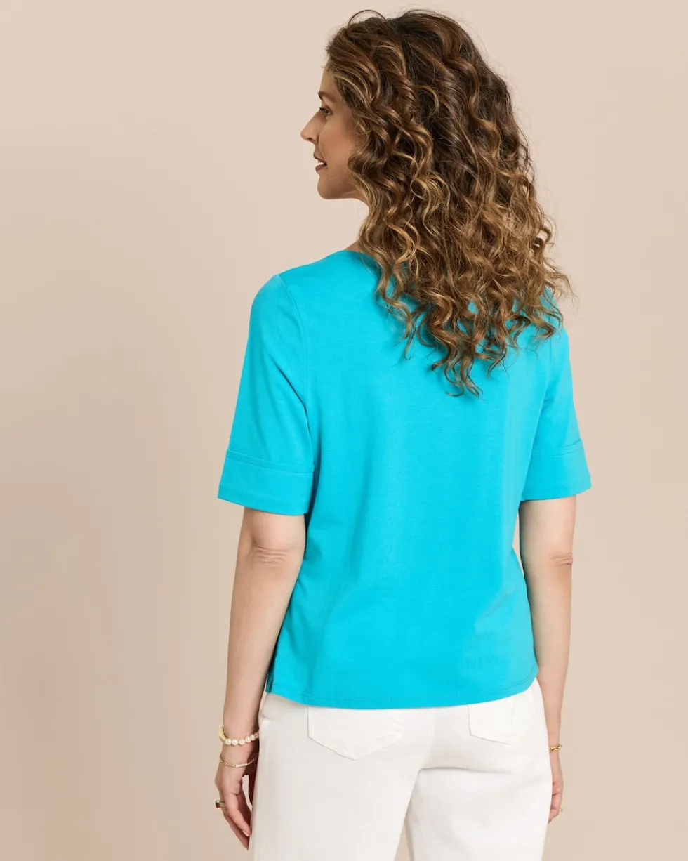 Shirt mit U-Boot-Ausschnitt