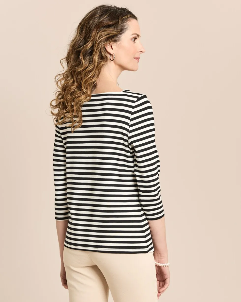 Shirt mit U-Boot-Ausschnitt