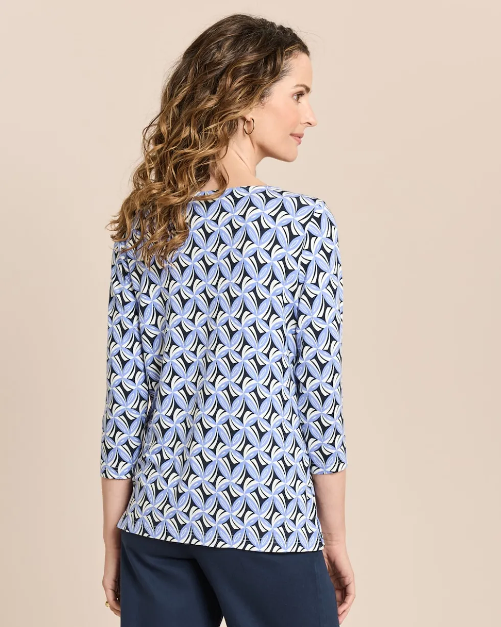 Shirt mit U-Boot-Ausschnitt