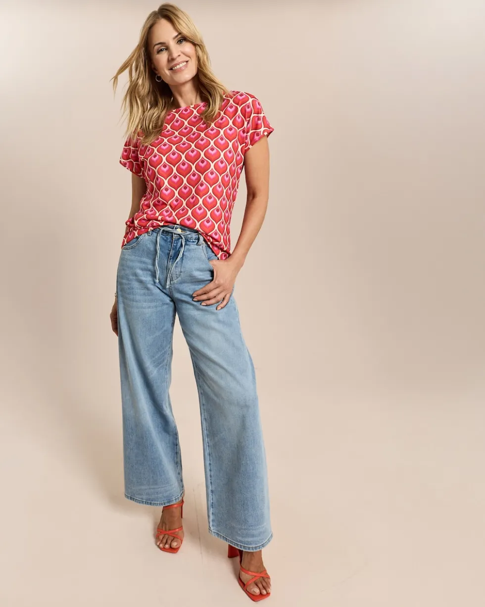 Shirt mit U-Boot-Ausschnitt