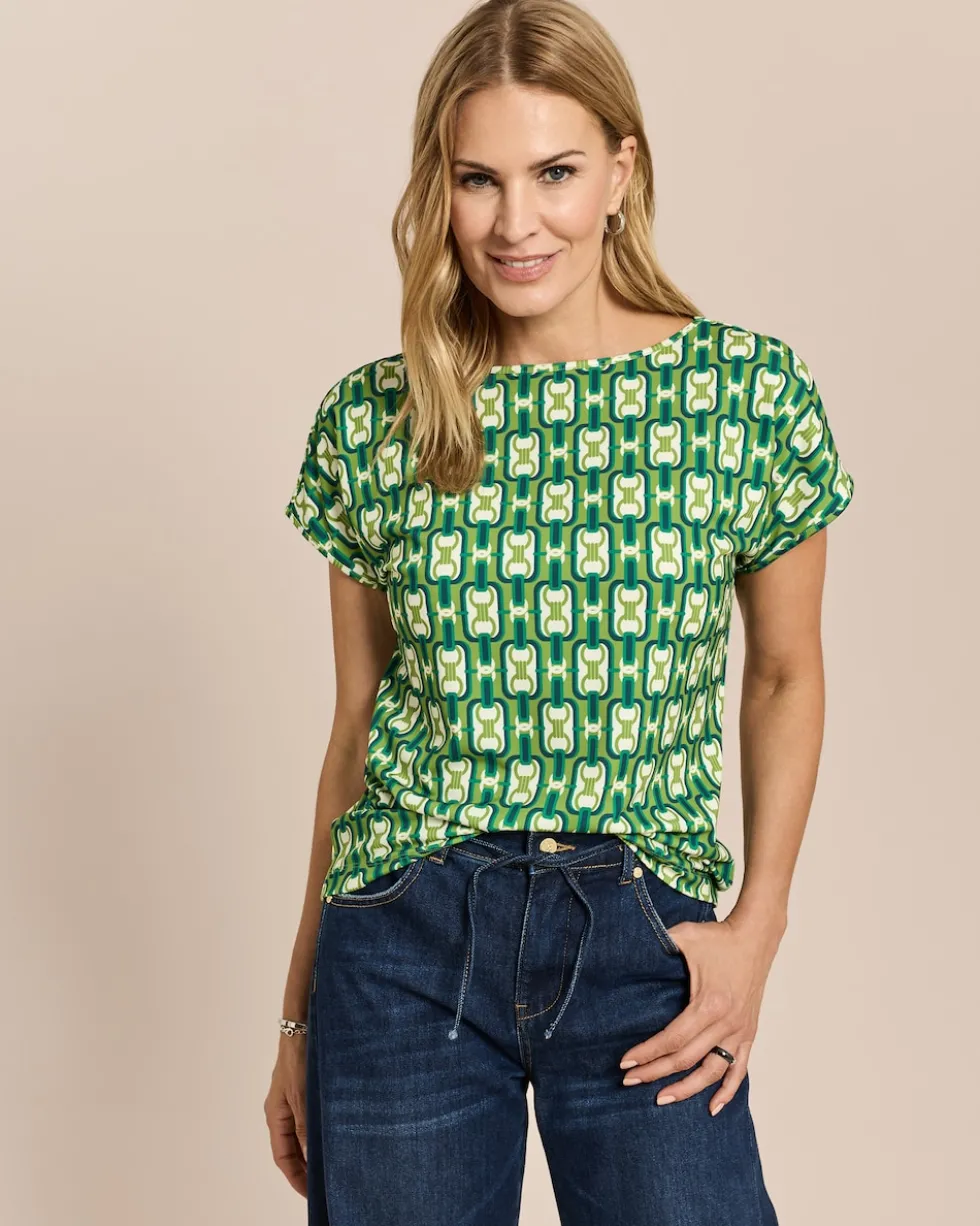 Shirt mit U-Boot-Ausschnitt