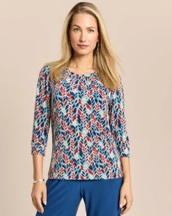 Shirt Rundhals mit Fältchen