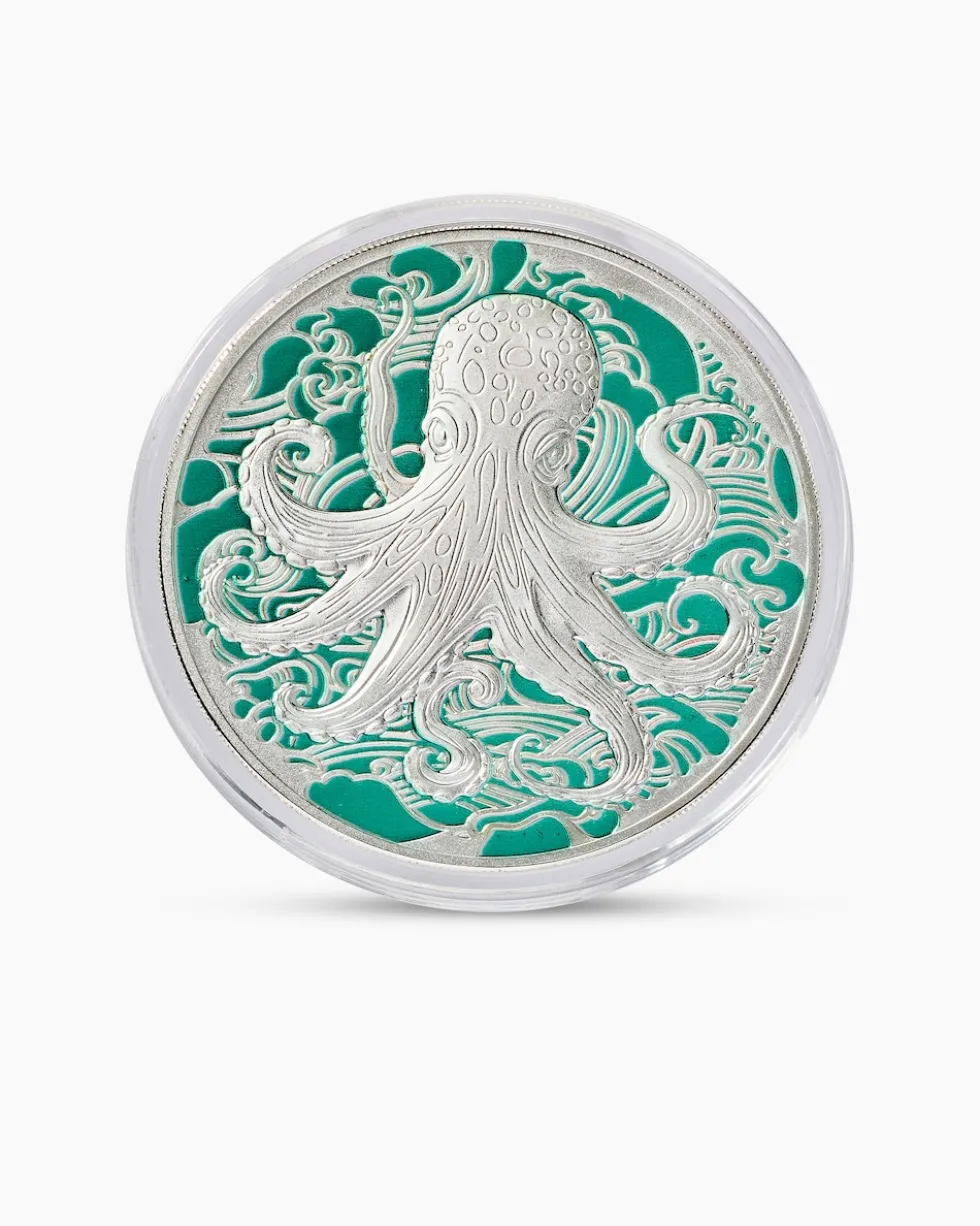 Silbermünze Ocean Wonders Octopus 2025