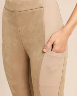 Skinny Veloursimitat Hose mit Ponte