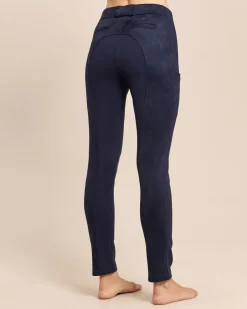 Skinny Veloursimitat Hose mit Ponte