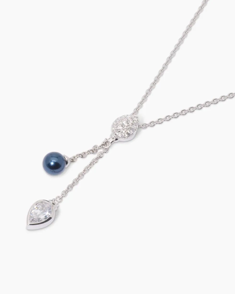 Slidercollier mit Muschelkernperle und Zirkonia