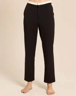 Slim Fit Hose mit Doppelbund-Optik
