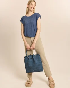Slim Fit Hose mit Doppelbund-Optik