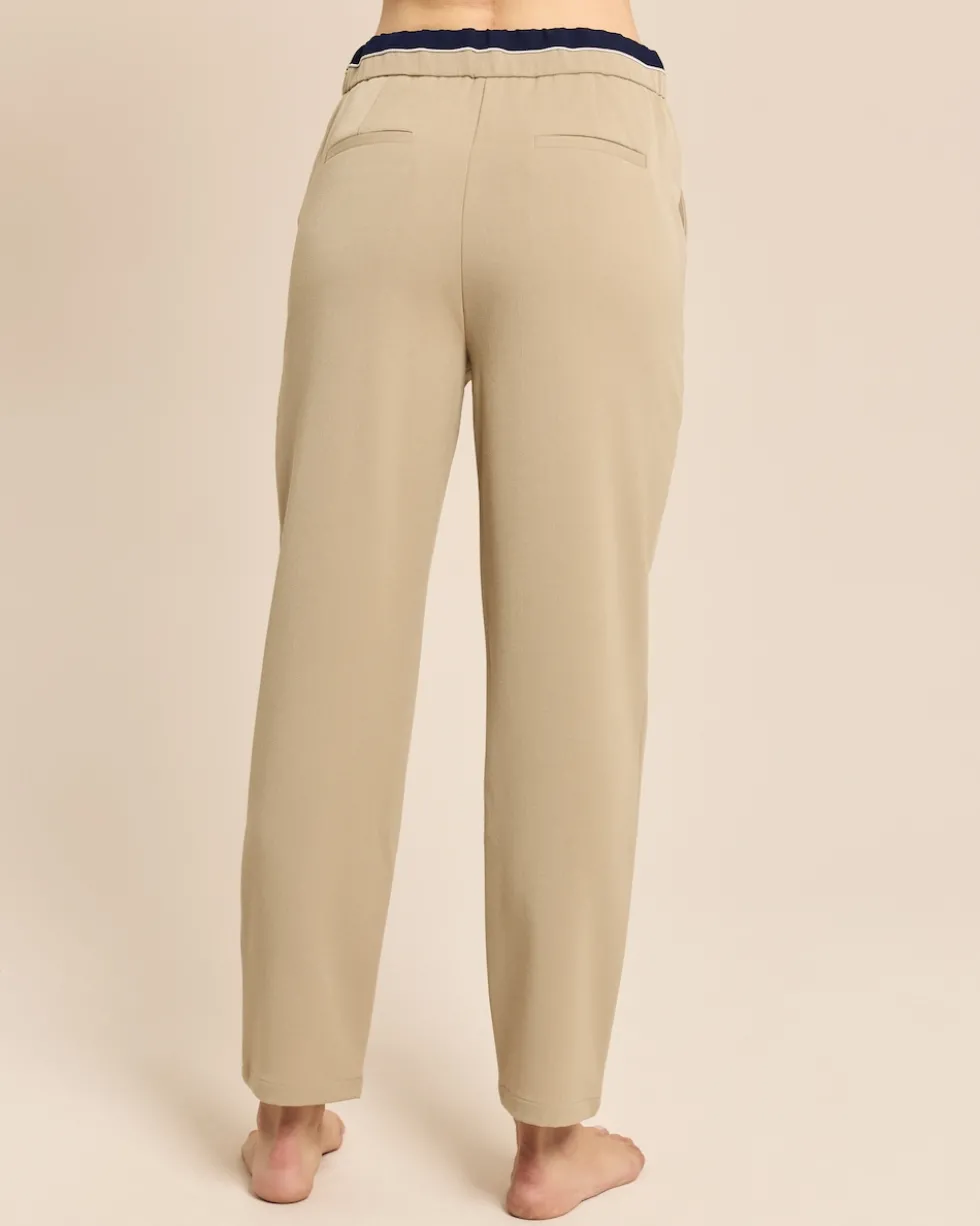 Slim Fit Hose mit Doppelbund-Optik