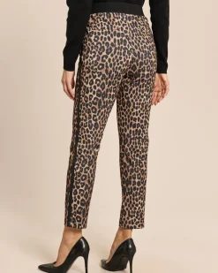 Slim Fit Hose mit Leomuster
