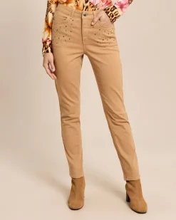 Slim Fit Hose mit Nietendeko