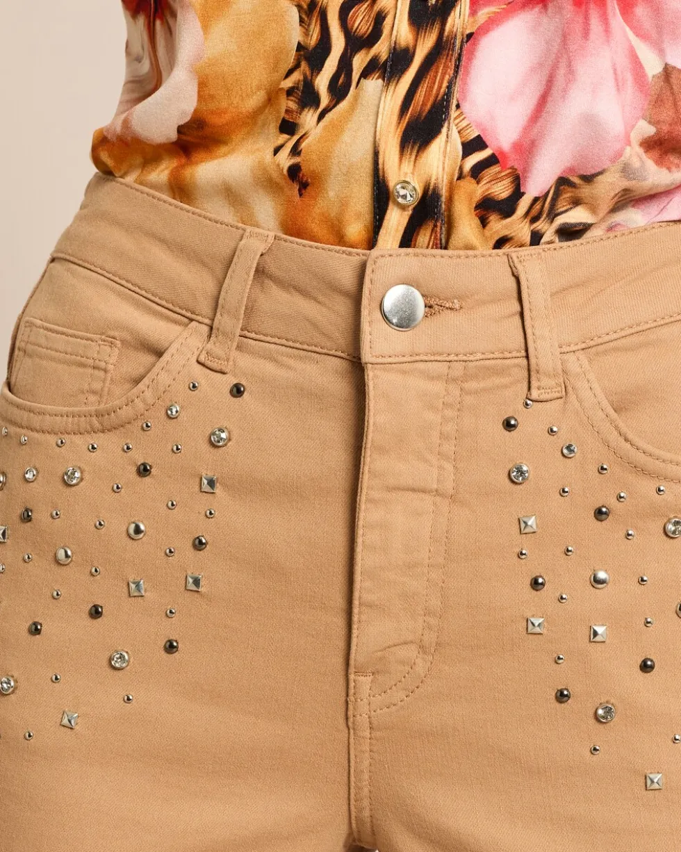 Slim Fit Hose mit Nietendeko