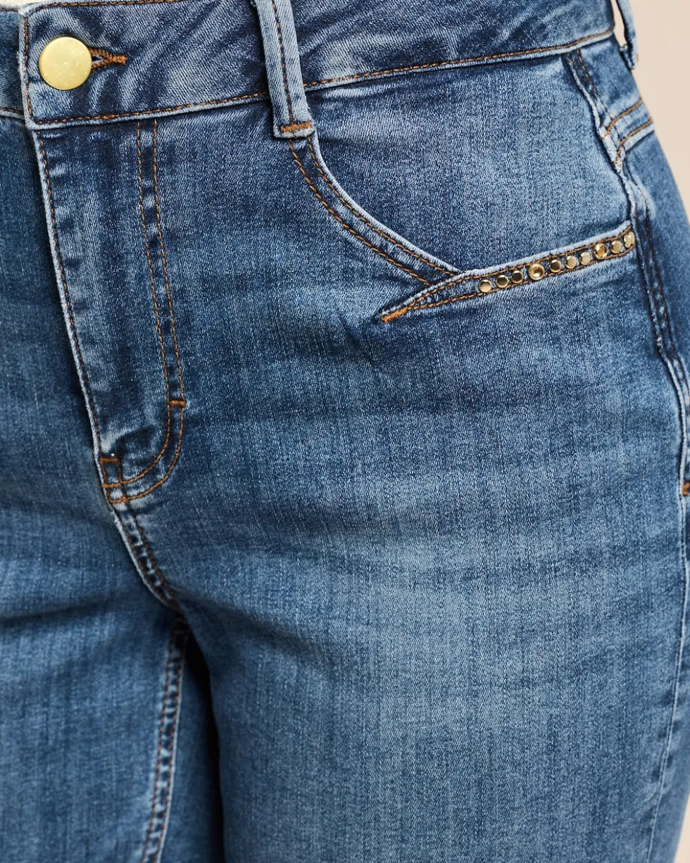 Slim Fit Jeans mit Dekoration
