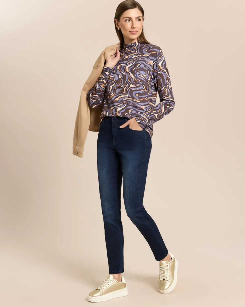 Slim Fit Jeans mit Stickerei
