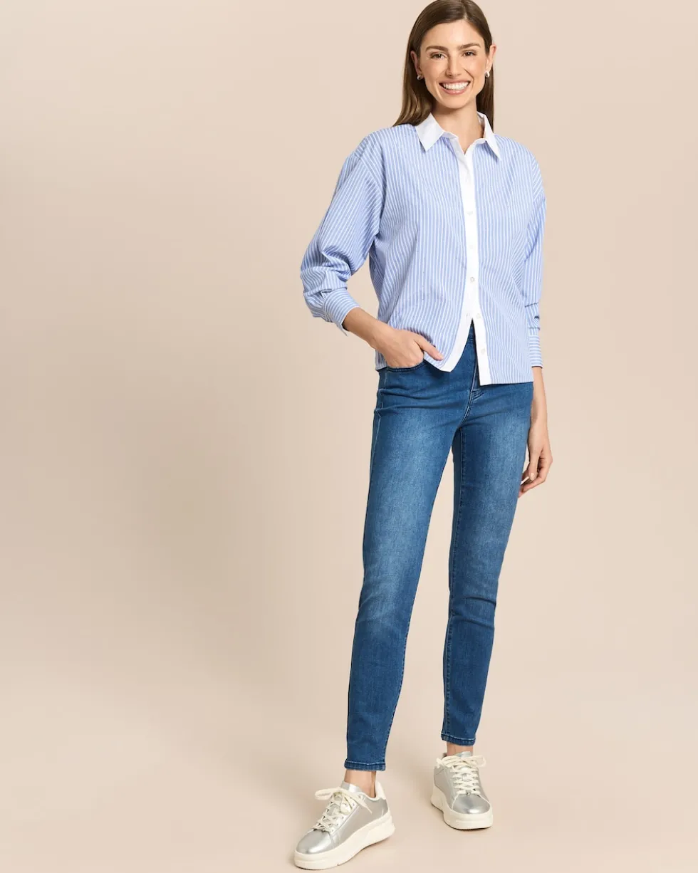 Slim Fit Jeans mit Stickerei
