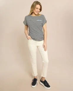 Slim Fit Jeans verkürzt mit Zierstichen