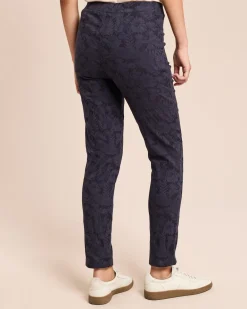 Slim Fit Schlupfhose Blumen-Jacquard