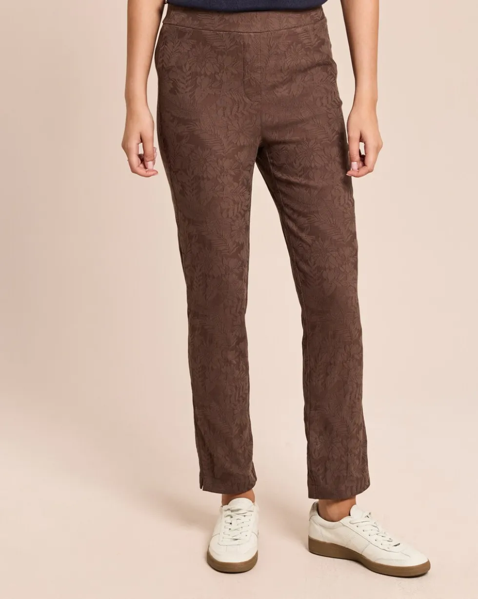 Slim Fit Schlupfhose Blumen-Jacquard