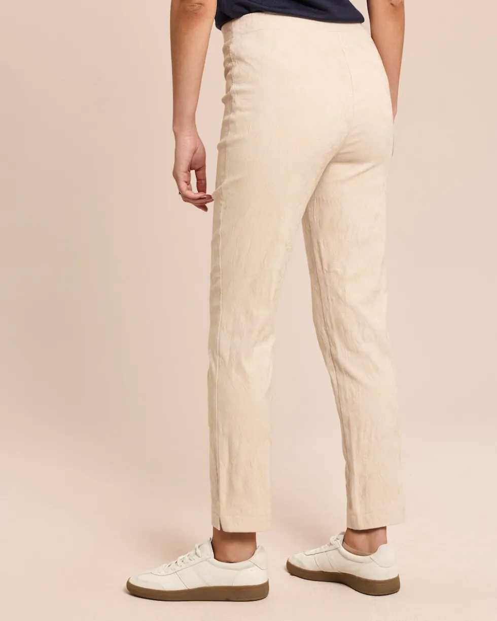 Slim Fit Schlupfhose Blumen-Jacquard