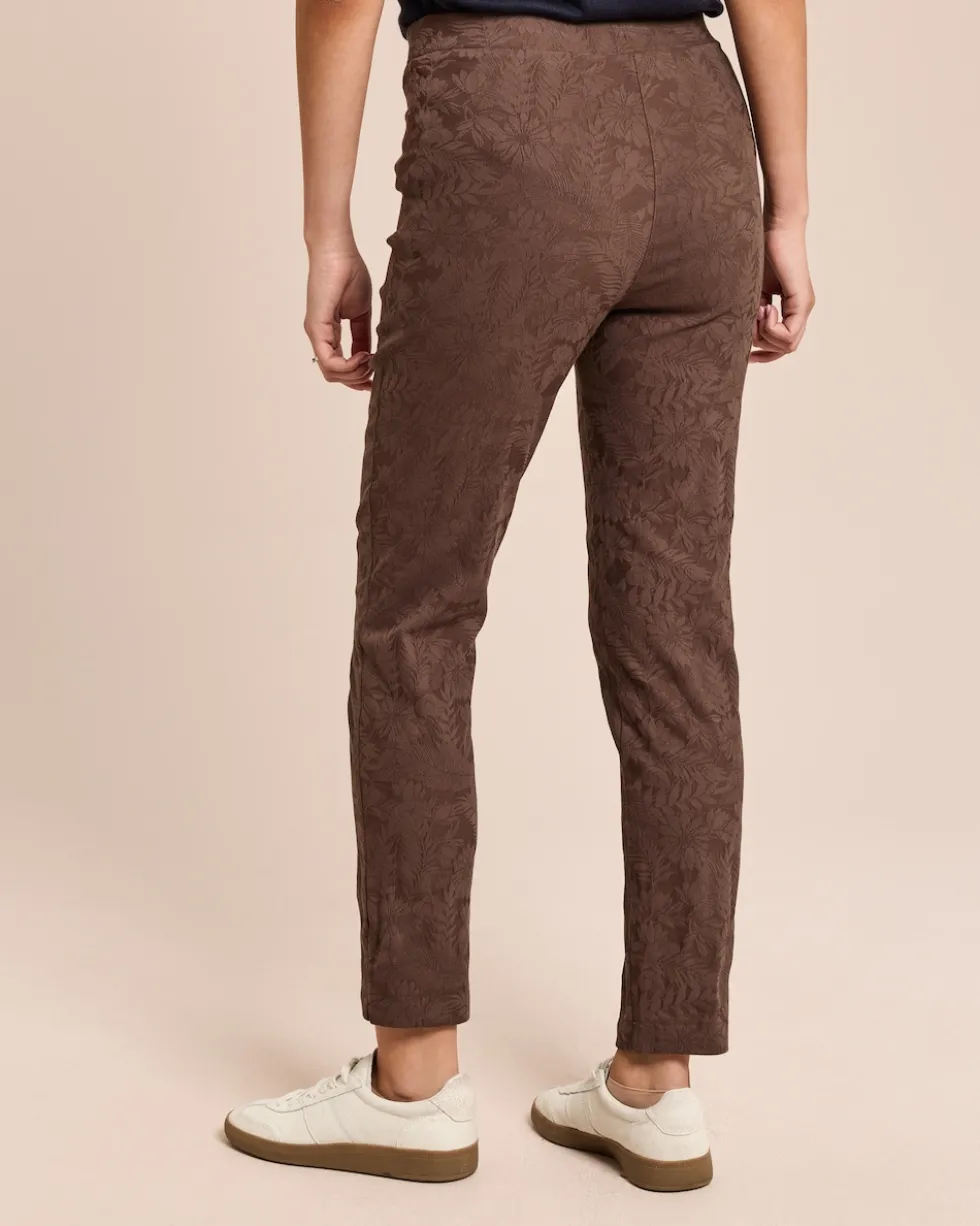 Slim Fit Schlupfhose Blumen-Jacquard