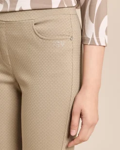 Slim Fit Schlupfhose Helga mit Jacquard-Struktur