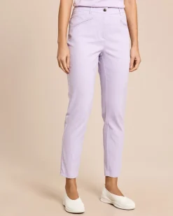 Slim Fit Twill Stretch Hose verkürzt
