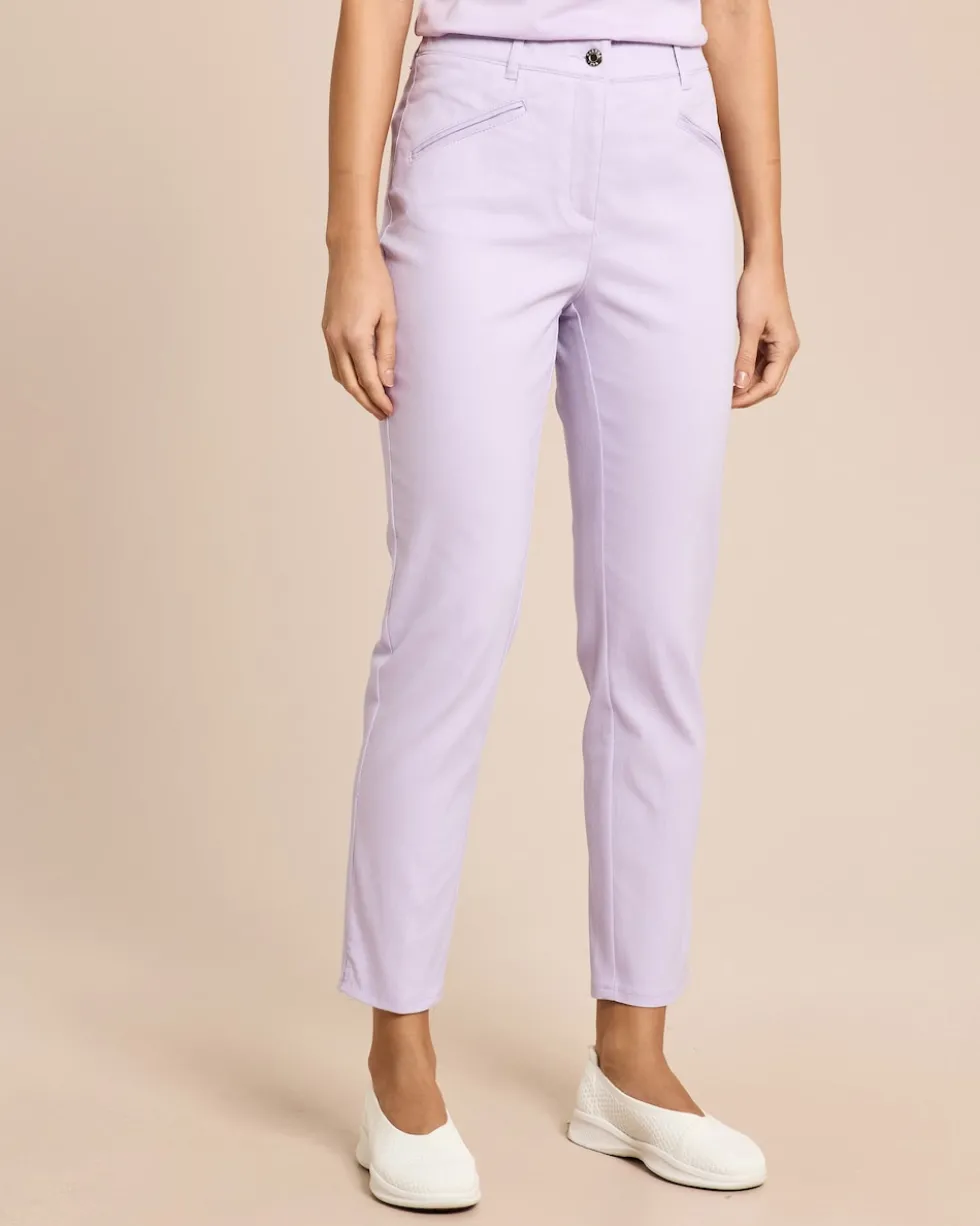 Slim Fit Twill Stretch Hose verkürzt