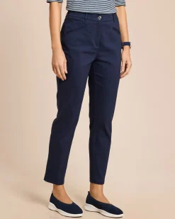 Slim Fit Twill Stretch Hose verkürzt
